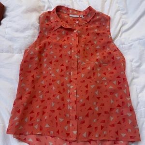 Orange Halcyon sleeveless button down